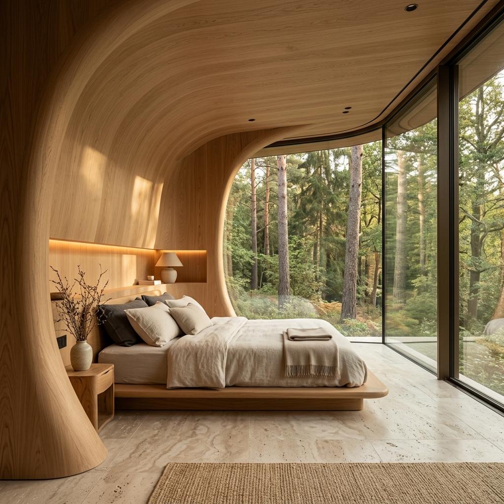 ABAQ Organic Curved Bedroom Architecture