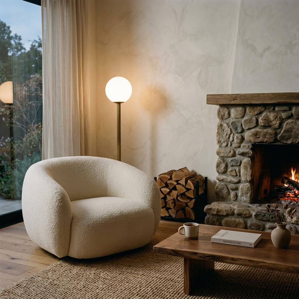 ABAQ Minimalist Lounge & Fireplace Corner